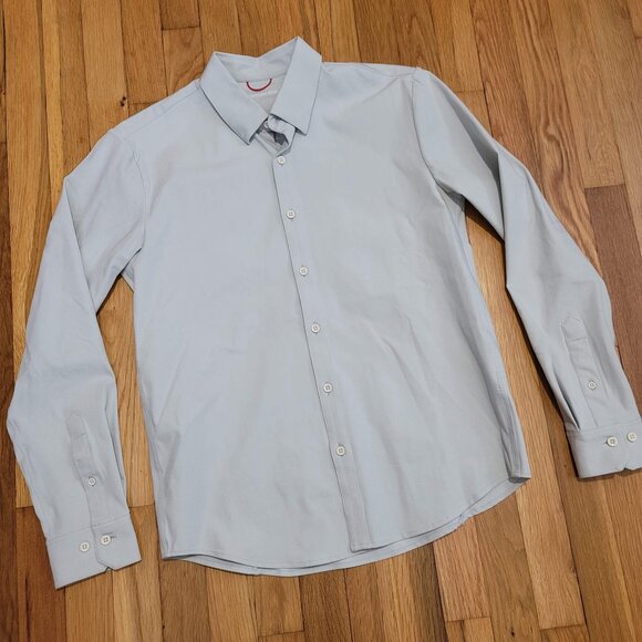 Western Rise X Cotton Button Down Fog Light Gray Small S Men's Longsleeve Shirt - Picture 1 of 5